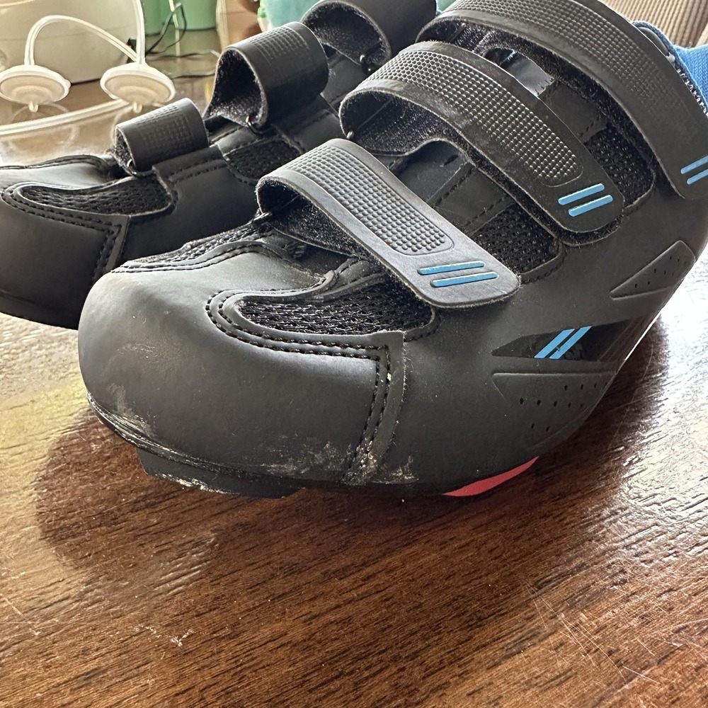 Tommaso Road Cycling Shoes – Size 40 – Black/Blue – 3 Strap Closure - Picture 6 of 8